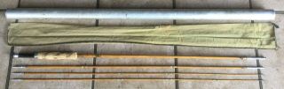 Vintage Shakespeare A1362 - 9” Bamboo Fly Rod With Tube & Sleeve Usa