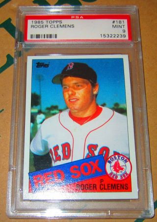 1985 Topps Roger Clemens Rookie Graded By Psa 9