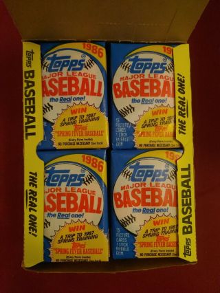 1986 Topps Baseball Wax Box Packs Picture Cards Bubble Gum 36 Ct.