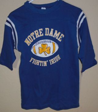 Vintage 1980s Notre Dame Irish Football Jersey T Shirt Size Medium