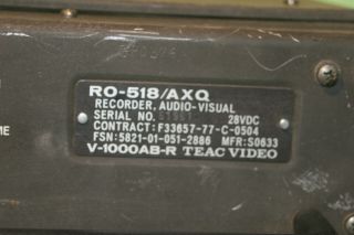 Vintage Airborne Video Tape Recorder TEAC V - 1000AB - R 2