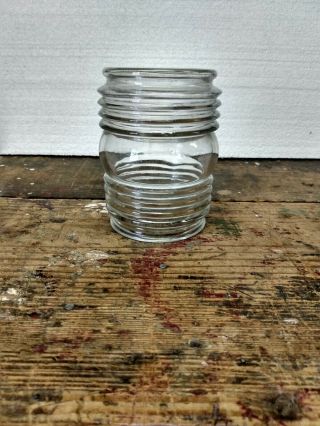 Vintage Jelly Jar Light Fixture Shade Clear Glass Low