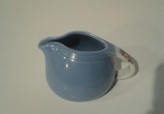 Vtg Hall Superior Kitchenware Blue Floral Rose Parade Ceramic Creamer 1259 USA 2