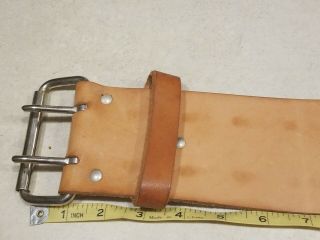 Jural Bl - 3 Vintage Brown Leather Adjustable Weight Lifting Belt L 30 - 40 Inches