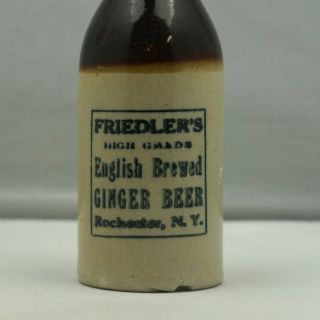 Ginger Beer Bottle Friedler ' s Rochester,  NY Stoneware Stone Pottery Antique 2