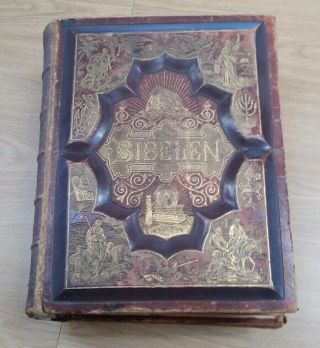 Huge Antique 1890 German Holy Bible Waverly Publishing Co.  Chicago,  Ill