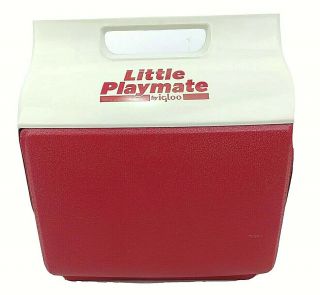 Vintage Igloo Little Playmate Lunch Cooler Red 6 Pack Ice Chest Lunch Box 1980 