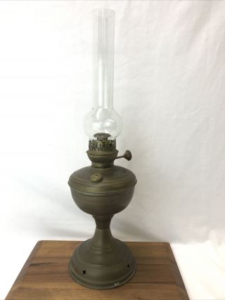 Antique Victorian 1888 Brass Oil Kerosene Lamp Tchco Lovell & Co Eagle Railroad?