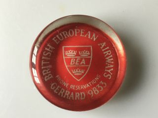 Vintage Bea British European Airways Advertising Paperweight