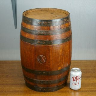 Vintage Antique Wood Whiskey Keg Barrel Bar Decor Wooden Barrel 18 "