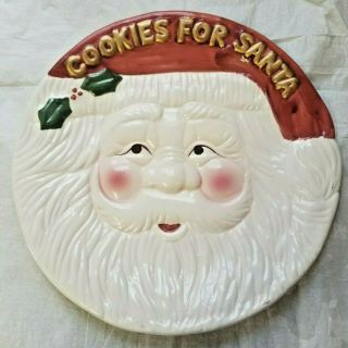 Vintage World Bazaar Inc.  Cookies For Santa Face Ceramic Plate