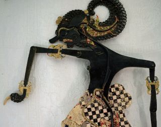 Antique Early Wayang Kulit Shadow Puppet Theater Horn Handle Bali Indonesia 2