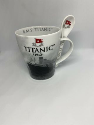 White Star Line Rms Titanic 1912 Coffee Tea Mug & Spoon Set