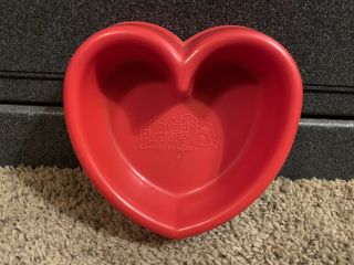 Vintage 80’s Tonka Pound Puppies Red Heart Plastic Play Pretend Food Dish