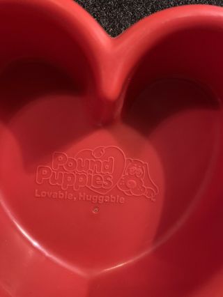 Vintage 80’s Tonka Pound Puppies Red Heart Plastic Play Pretend Food Dish 2