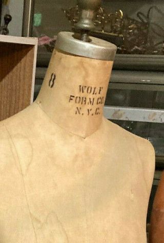 Vintage Collapsible Dress Form Mannequin WOLF FORM CO N.  Y.  C.  Model 1983 Size 8 2