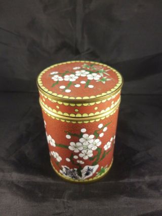 Antique Chinese Cloisonne Jar With Lid