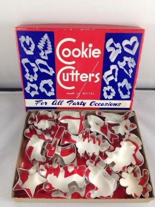 Cookie Cutters For All Party Occasions - Set Of 12 - Vintage - Metal
