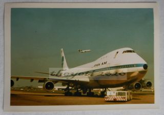 Vintage Photograph Pan Am American World Airways Boeing 747 1970s