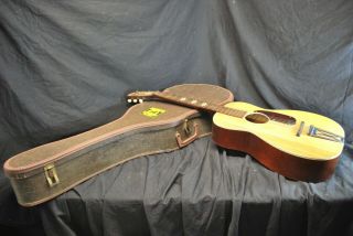 Vintage Stella Acoustic Parlor Guitar With Case - B
