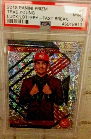 Trae Young 2018 Panini Prizm Luck Lottery Fast Break Psa 9 Rookie Year