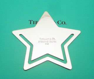 Vintage Tiffany & Co.  Star Shaped 2 - 1/8 " By 2 - 1/8 " Bookmark In Sterling Silver