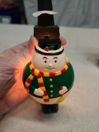 Vintage Night Light Plastic Christmas Snowman Plug In On Off Switch