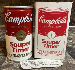 Campbells Soup Kitchen Timer Wind Up And Instructions Vintage