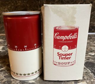 Campbells Soup Kitchen Timer Wind Up and Instructions Vintage 3