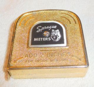 Vintage Sprague Gas Meter 50 Year Commemorative Gold Tape Measure,  Usa Tool,  Rule