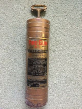 Vintage Fire Gun Brass Hand Pump Fire Extinguisher - American Lafrance