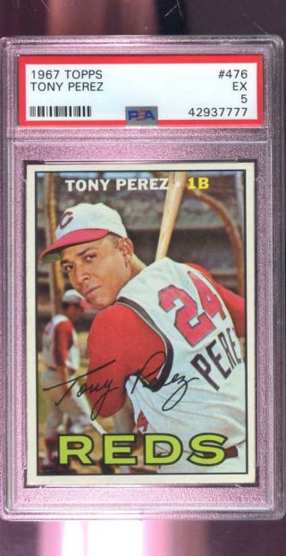 1967 Topps 476 Tony Perez Cincinnati Reds Psa 5 Graded Baseball Card Mlb