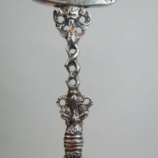 Early Dutch Silver Large Serving Spoon w.  Figural Galleon Ship 3