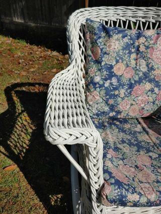 Antique Victorian Wicker Rocking Chair Porch Farmhouse Sturdy Vintage Old Shaby 3