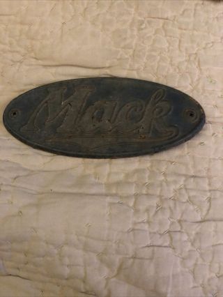 Vintage Mack Truck Emblem Logo Plate 7” Long
