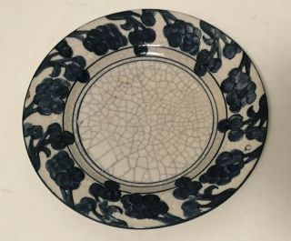 Dedham Pottery Grapes Pattern 6 " Plate; Antique Crackleware Rabbit Mark