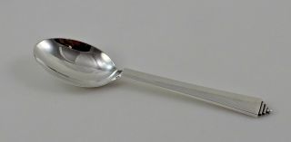 Georg Jensen Pyramid Sterling Silver Oval Soup Dessert Spoon - 6 1/2 " - No Mono