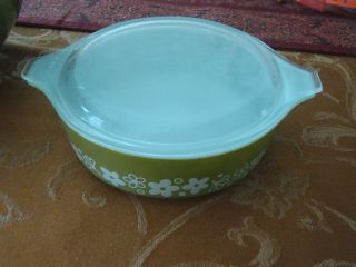 Vintage Pyrex Casserole Dish With Lid Spring Blossom Pattern 1970 