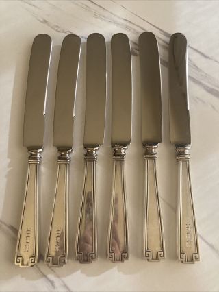 Set Of 6 Gorham Etruscan Sterling Silver Handles Dinner Knives Knife 8.  5