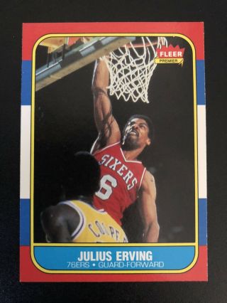 1986 - 87 Fleer Basketball 31 Julius Erving Nm - Mt
