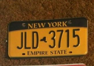 Vintage York Empire State License Plate Blue And Orange