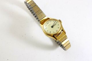 One Ladies Vintage Timex Wind Up Wrist Watch W/original Band Runs Well