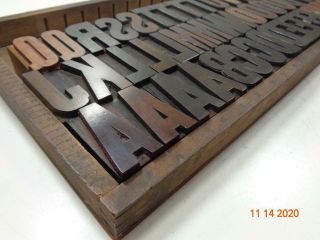Printing Letterpress Printer Block Antique Wood Alphabet Marked Print Cut 2