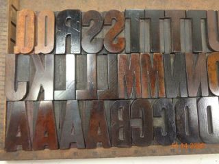 Printing Letterpress Printer Block Antique Wood Alphabet Marked Print Cut 3