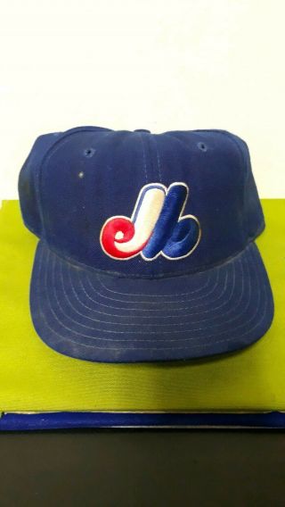 Vintage 1990s Montreal Expos Game Baseball Cap.