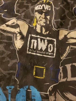 Vintage 1998 NWO WCW Twin Fitted Sheet Hollywood Hogan mach man randy savage 3