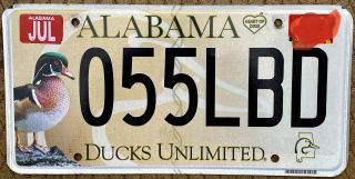 Alabama Ducks Unlimited License Plate Hunting Wildlife