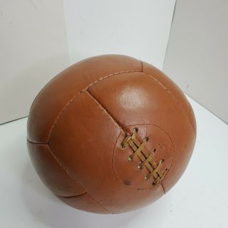 Antique Leather Medicine Ball 6.  5 Lbs Pounds