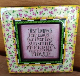 Vintage 1996 Mary Engelbreit Small Ceramic Floral Picture Frame 5 "