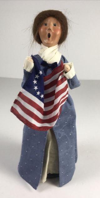 Vintage Byer’s Choice The Carolers Figurine,  Betsy Ross 13 Star American Flag